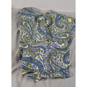 Vintage April Cornell Cottage Cotton Napkins / Linens – Blue & Yellow Paisley